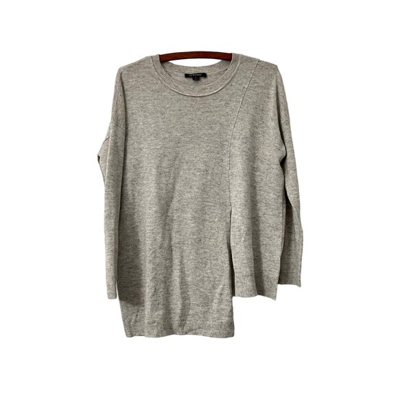 Acrobat Womens Gray Wool Cashmere Front Asymmetric Split Sweater Size Small - Picture 1 of 6